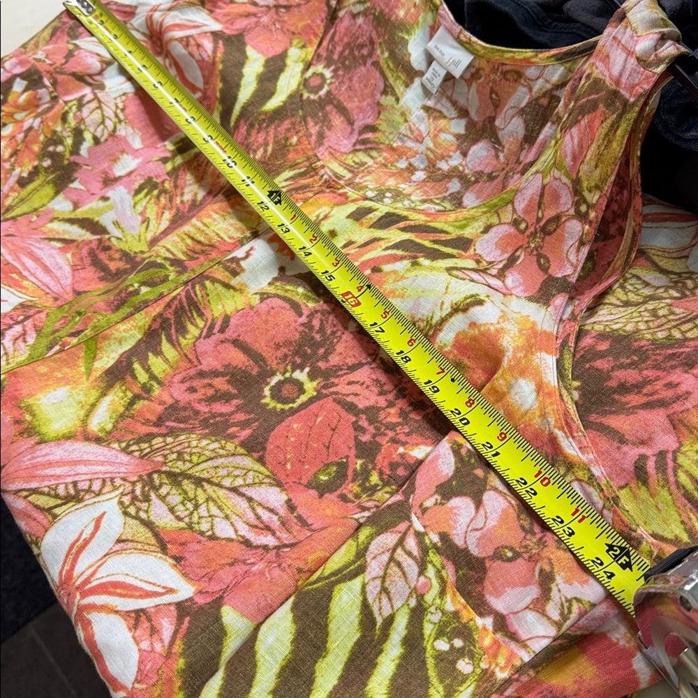 J. Jill Linen Floral Midi Dress - Pink and Green - Picture 11 of 12
